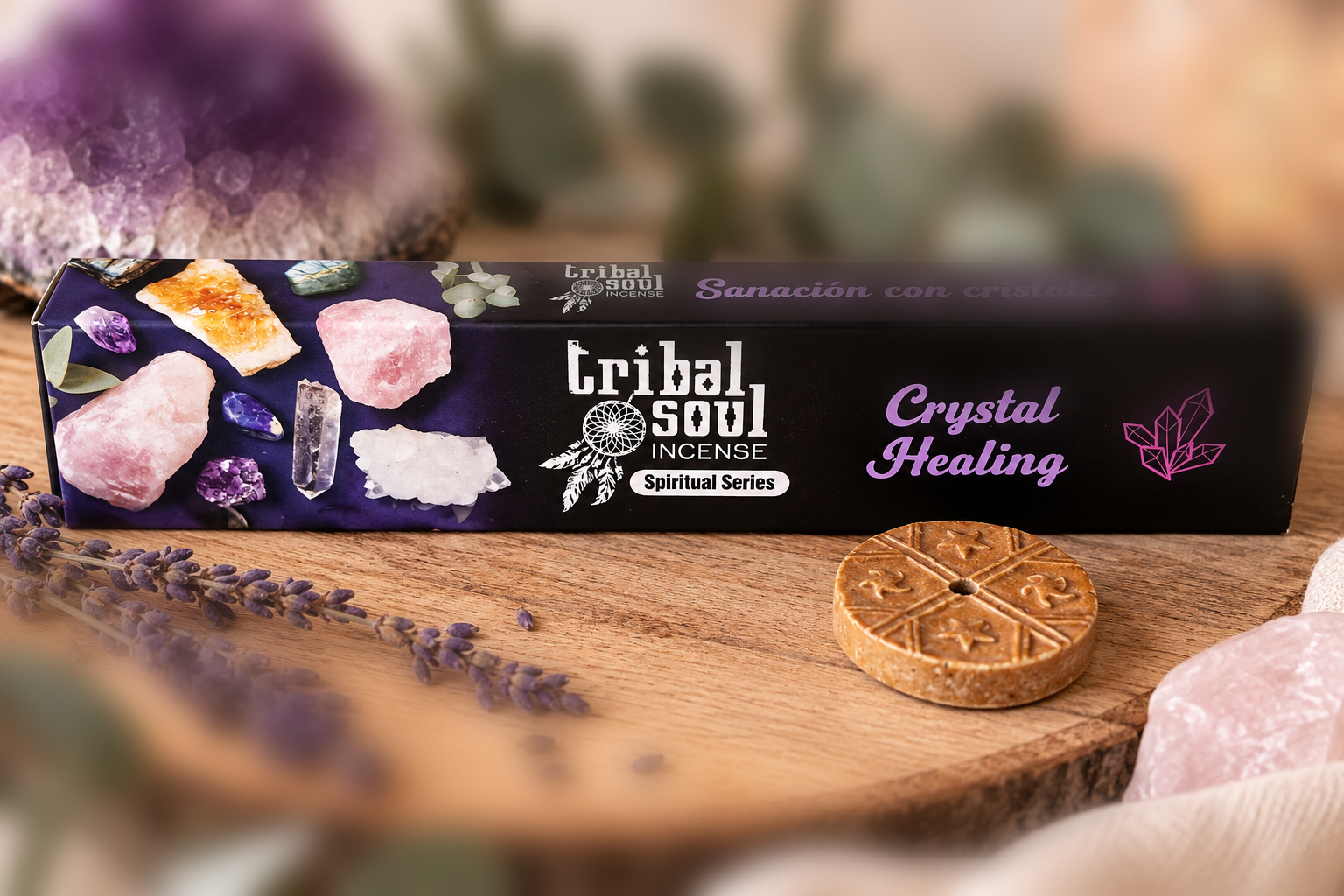 Tribal Soul Crystal Healing – handgerollte Räucherstäbchen mit Keramikhalter