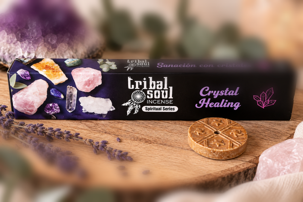 Tribal Soul Crystal Healing – handgerollte Räucherstäbchen mit Keramikhalter