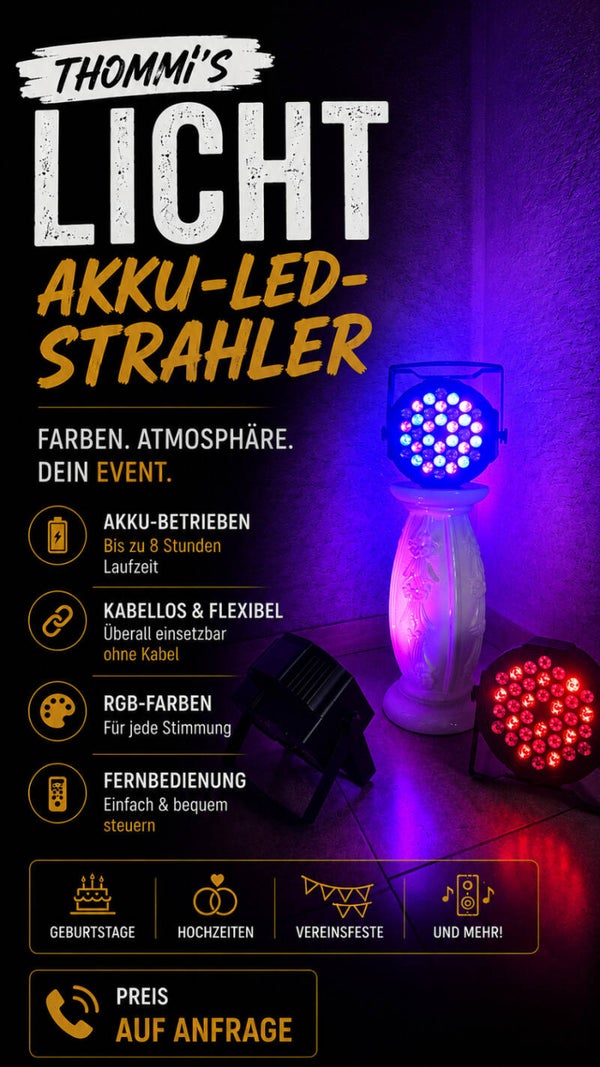 Akku-LED-Strahler (Uplight)