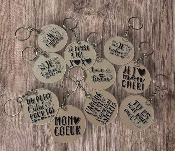 Porte clé message d’amour