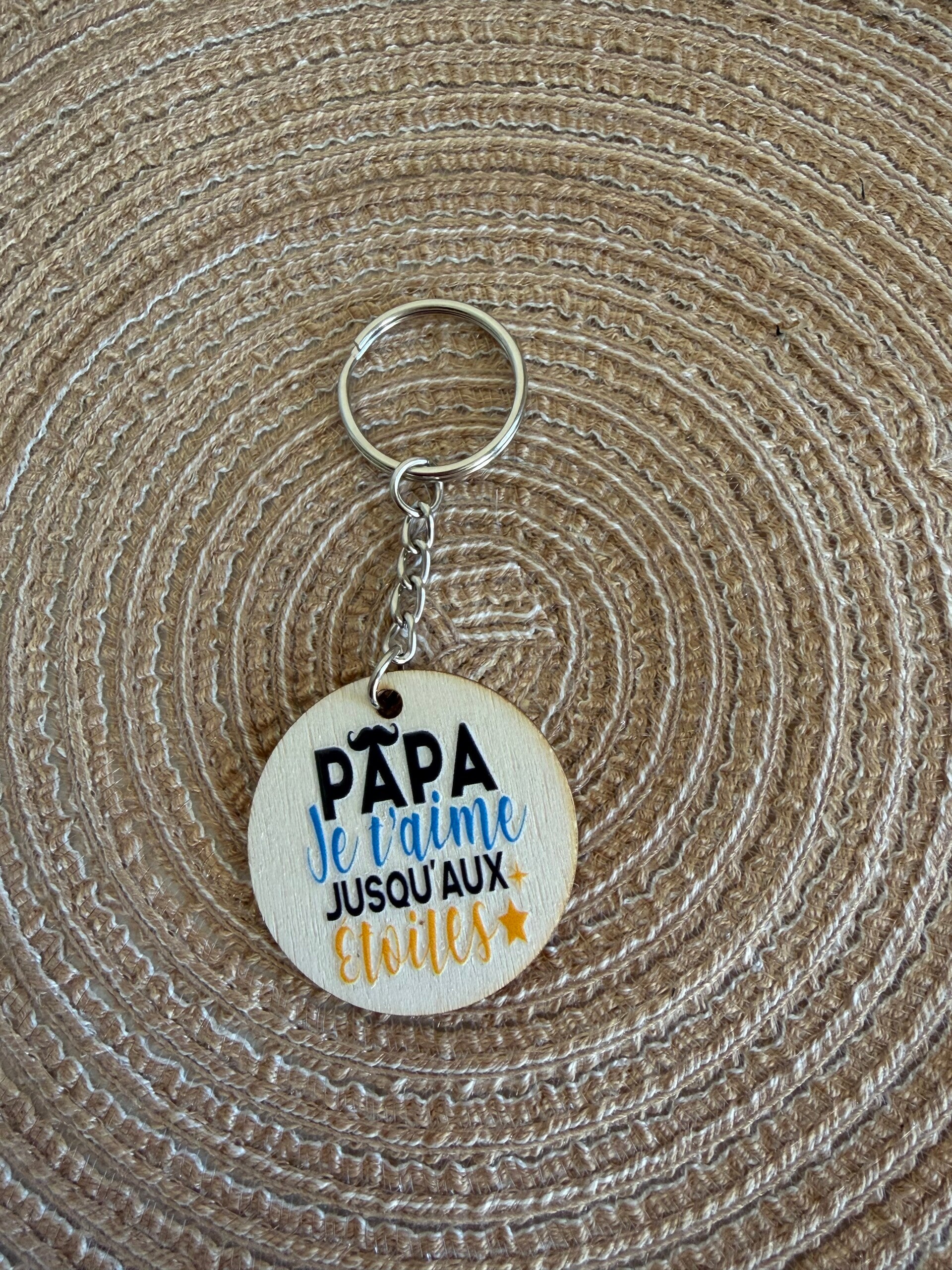 Porte clé Papa je t’aime jusqu’au Étoile