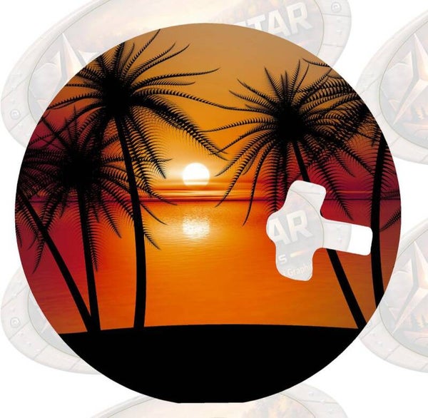Tropical Scene Hole Cover Graphic