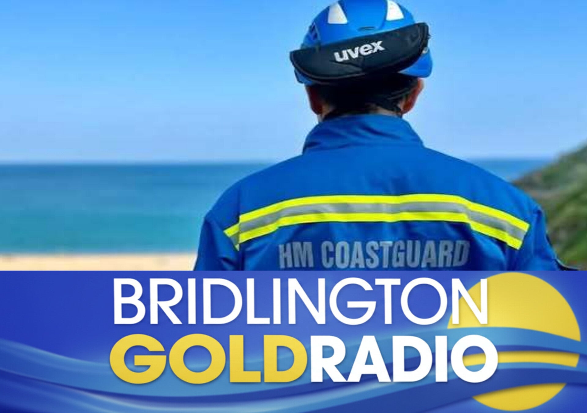 HM Coastguard officer providing summer safety advice at the UK coastline