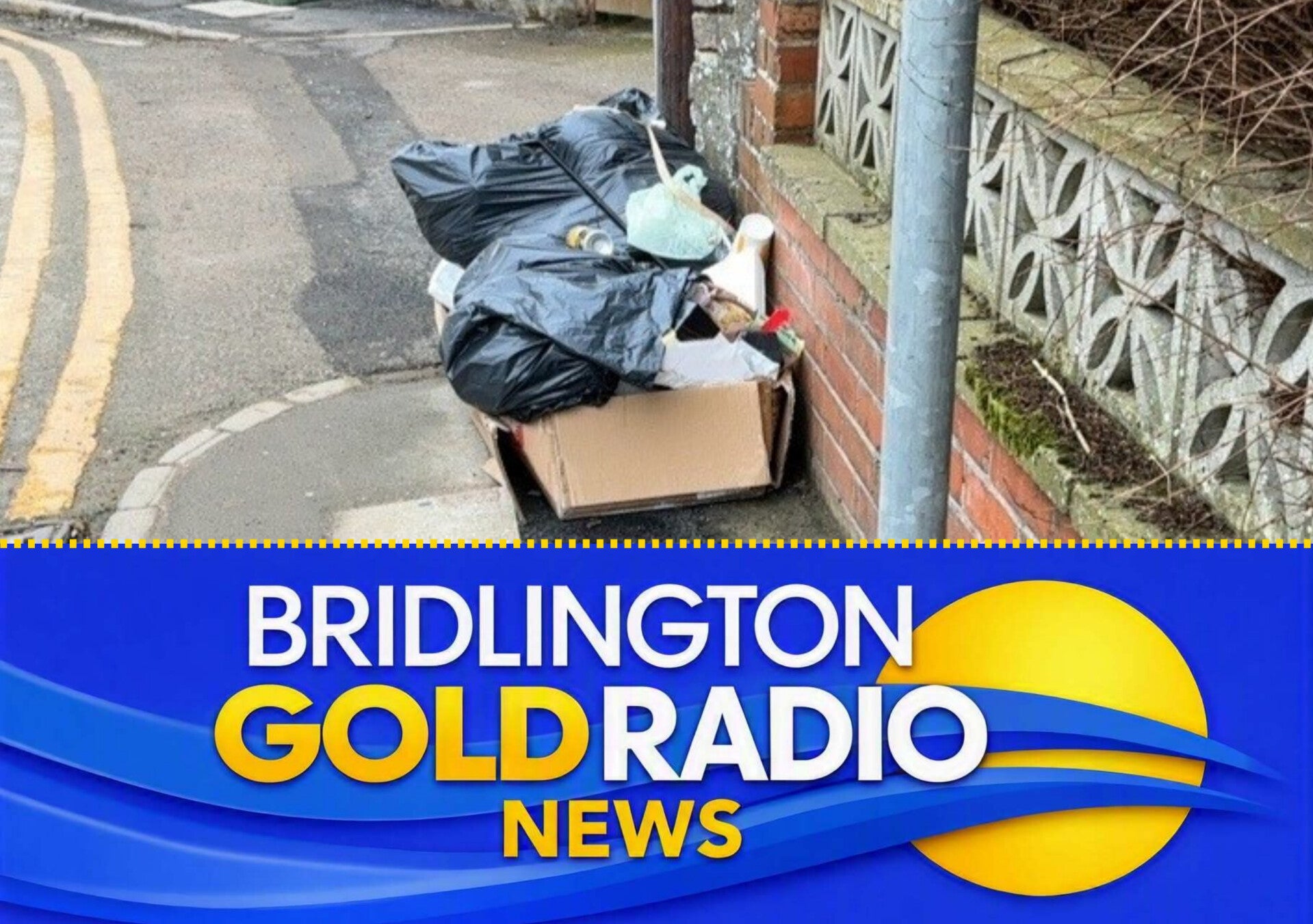 Bags of household waste dumped on a footpath in Nelson Street, Bridlington