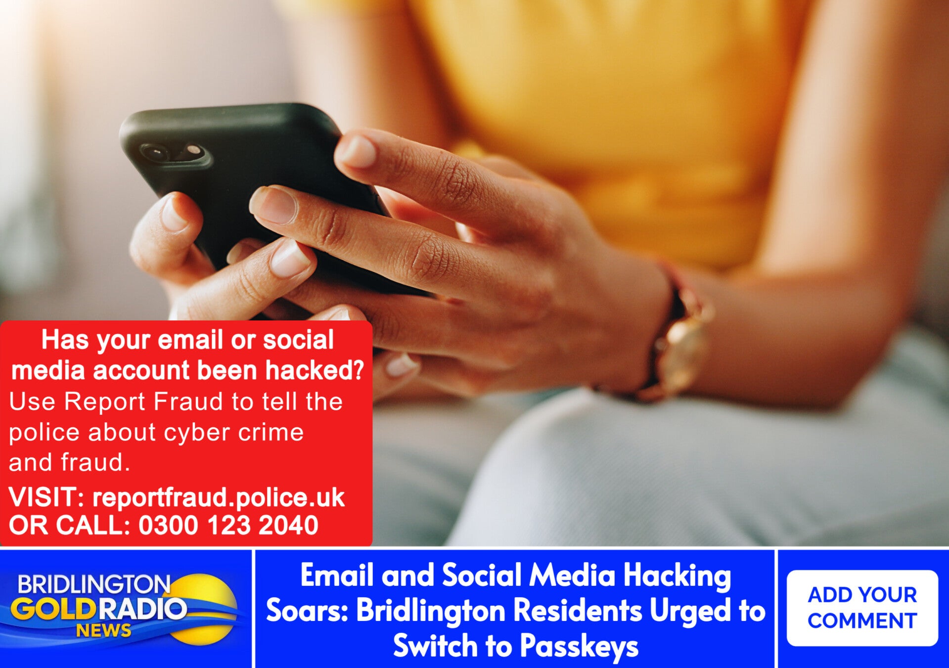Report Fraud campaign urges Bridlington residents to switch to passkeys and protect online accounts