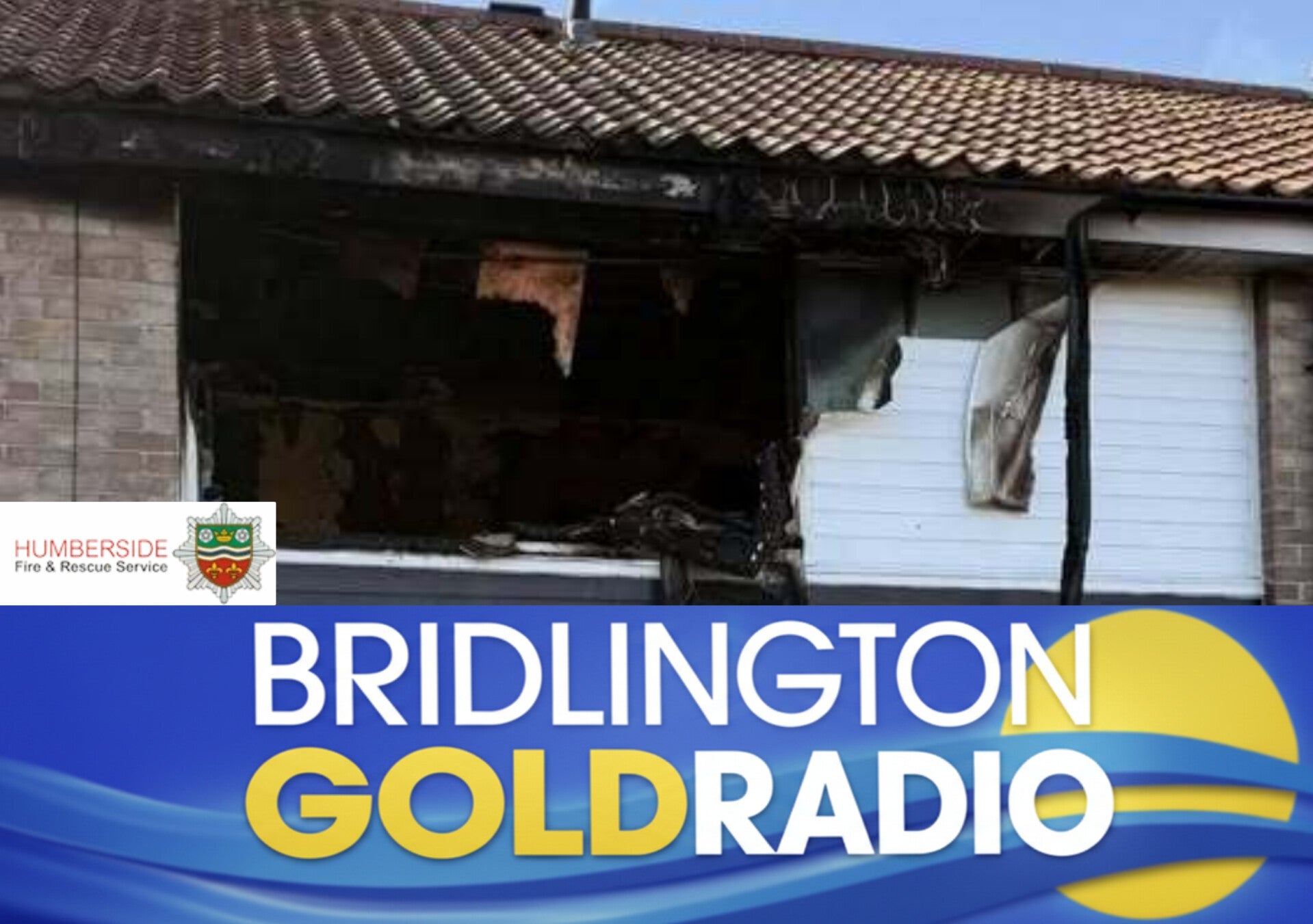 Fire damage to the upper floor of a Bridlington home following an electrical socket fire.