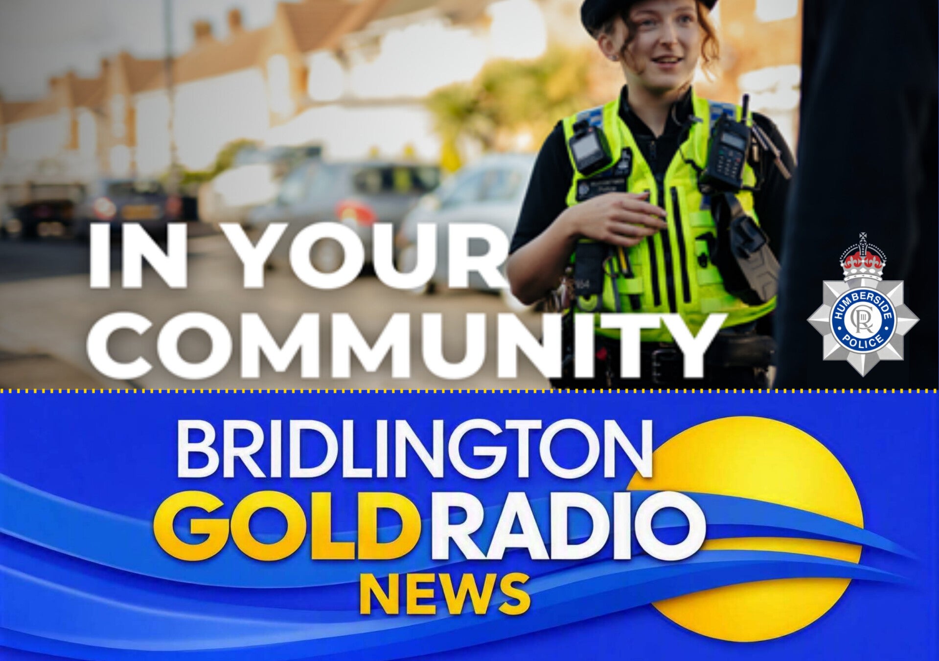Humberside Police officers carrying out high‑visibility patrols in Bridlington