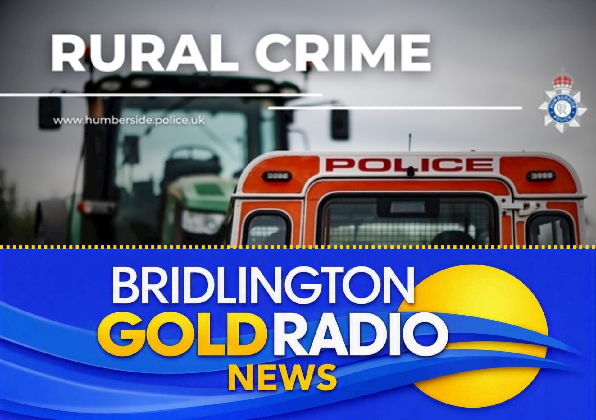 Humberside Police vehicle and tractor promoting rural crime awareness