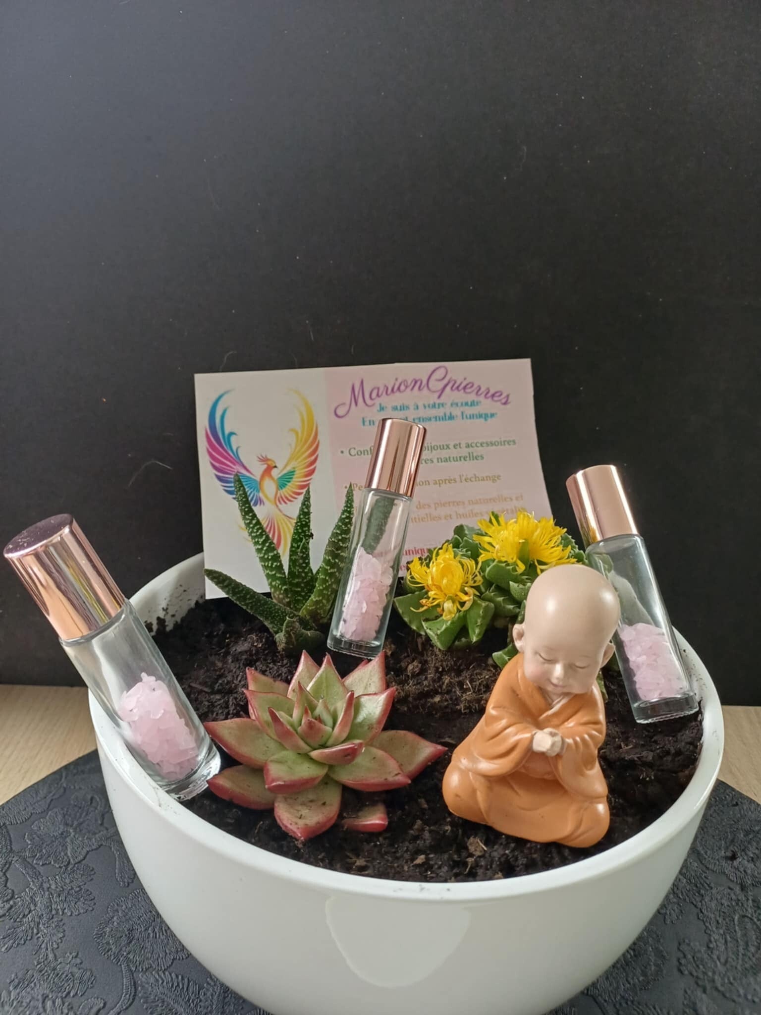 Roll-on avec des pierres naturelles Quartz rose