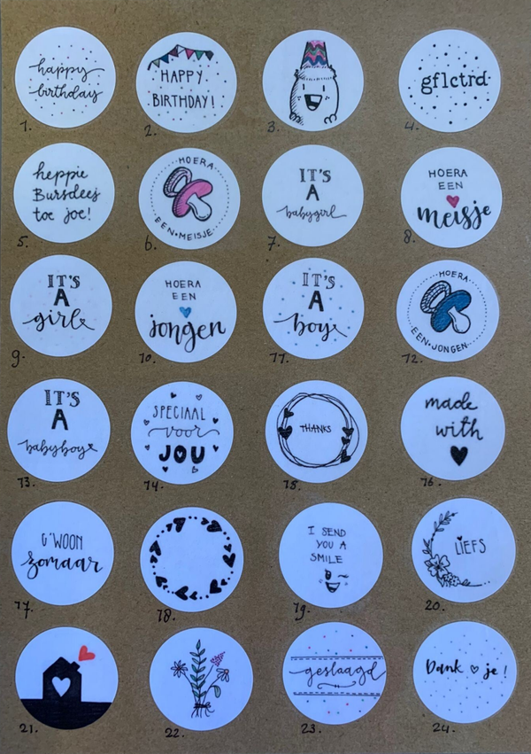 Zelf ontworpen cadeau stickers