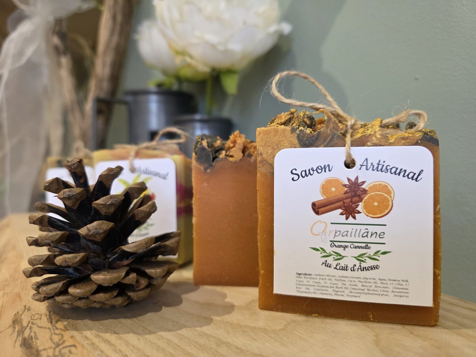 Savon Lait d'ânesse gamme Fragrance de Grasse ''Orange Cannelle Vanille''