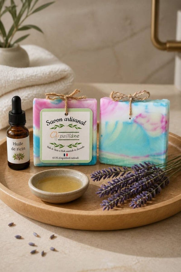 Savon Purifiant Aromathérapique à l'huile de ricin et huile essentielle de Lavandin