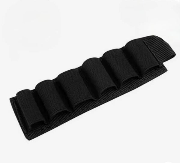 Porte-Cartouches Tactique Élastique – Fixation Crosse, Ceinture ou MOLLE