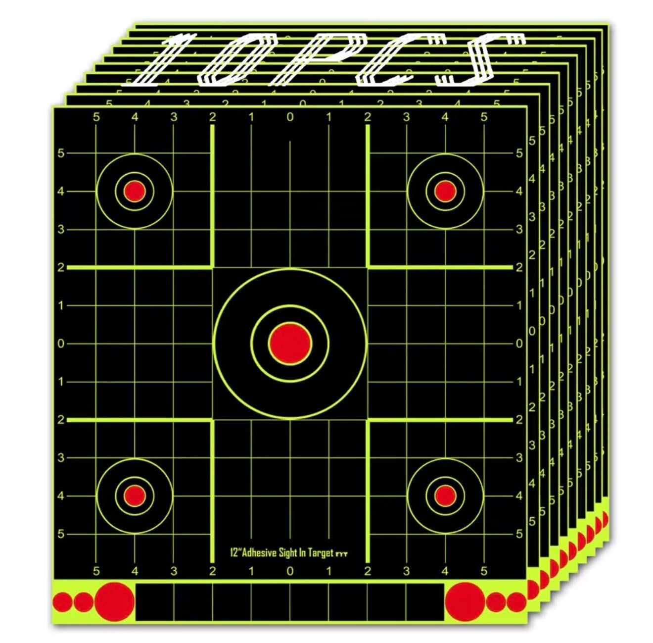 Cible de tir adhésives hautevisibilité - lot de 10