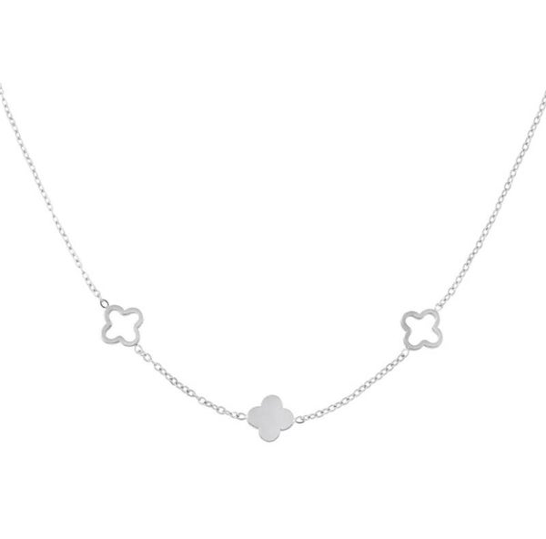 Necklace Multi Clover Silver