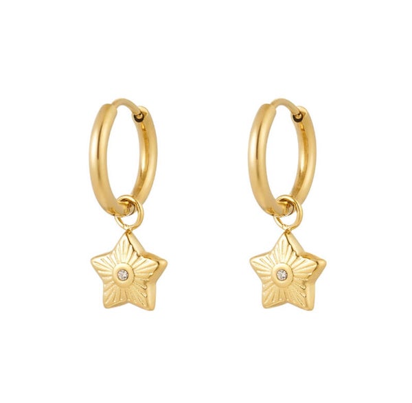 Earrings Star stone Gold