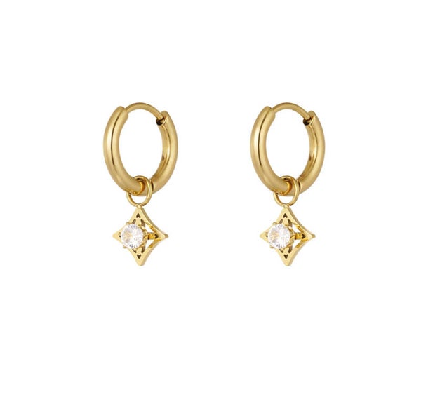 Earrings Sparkle Diamond Gold