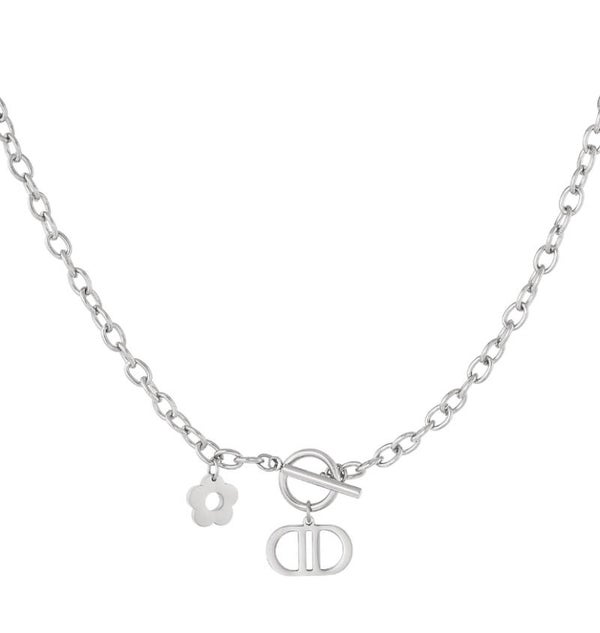 Necklace Flower Good Life Silver