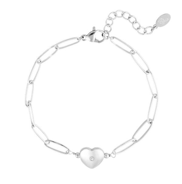 Bracelet Sparkle Heart Silver