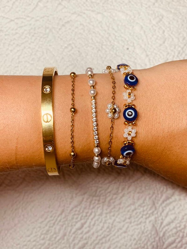 Greek eye Daisy Bracelet