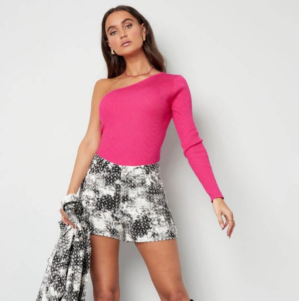 One Sleeve Top Rose S/M