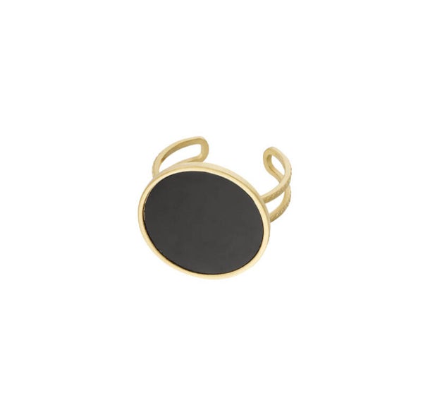 Ring Modern Black and Gold