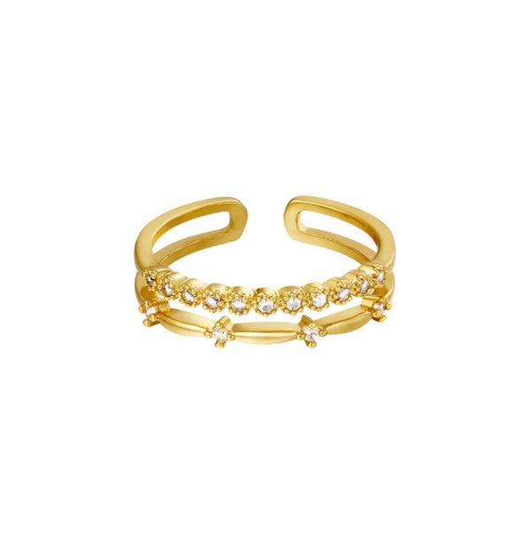 Ring Double Zirconias Gold