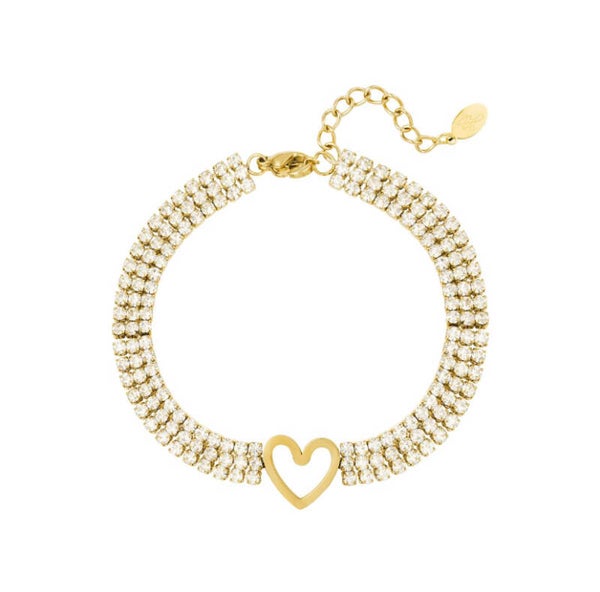 Bracelet Sparkle big Heart Gold