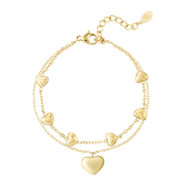 Bracelet Double Hearts Gold