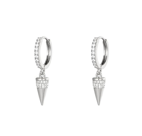 Earring Diamond Cone Silver