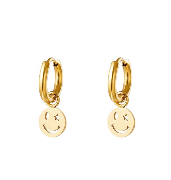 Earrings Smiley Gold