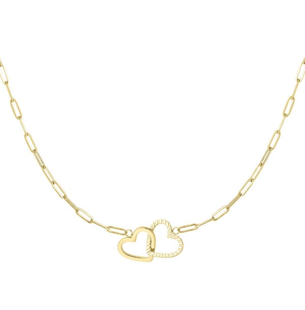 Necklace Linked Heart Gold