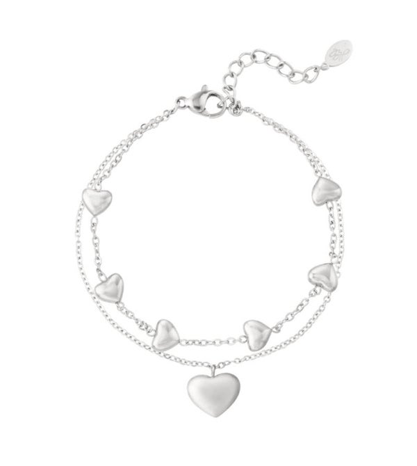 Bracelet Double Hearts Silver