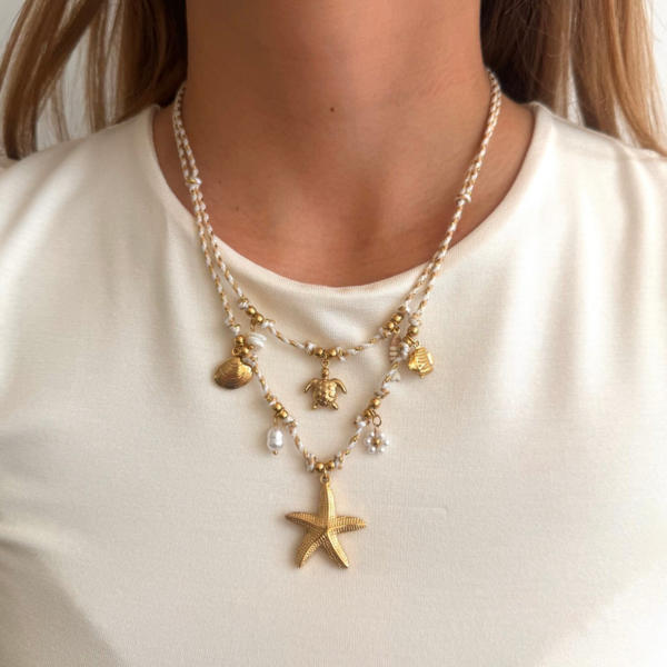 Necklace Double Charms Gold