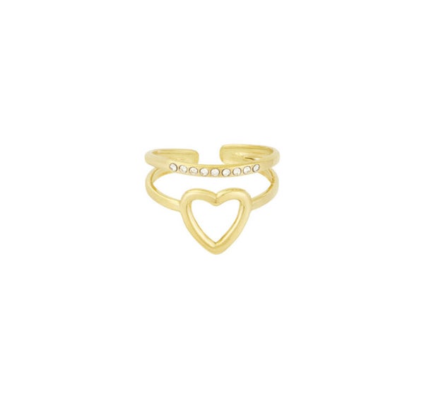 Ring Spiral Heart Gold