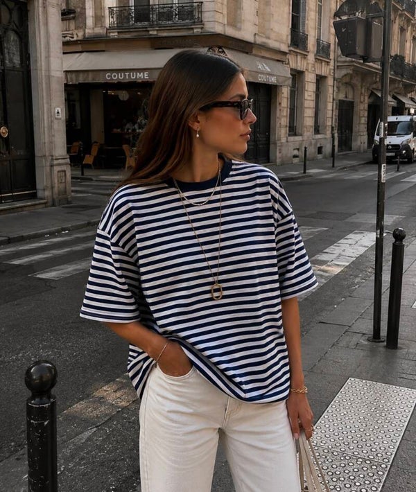 Eloise Striped T-shirt Navy & White