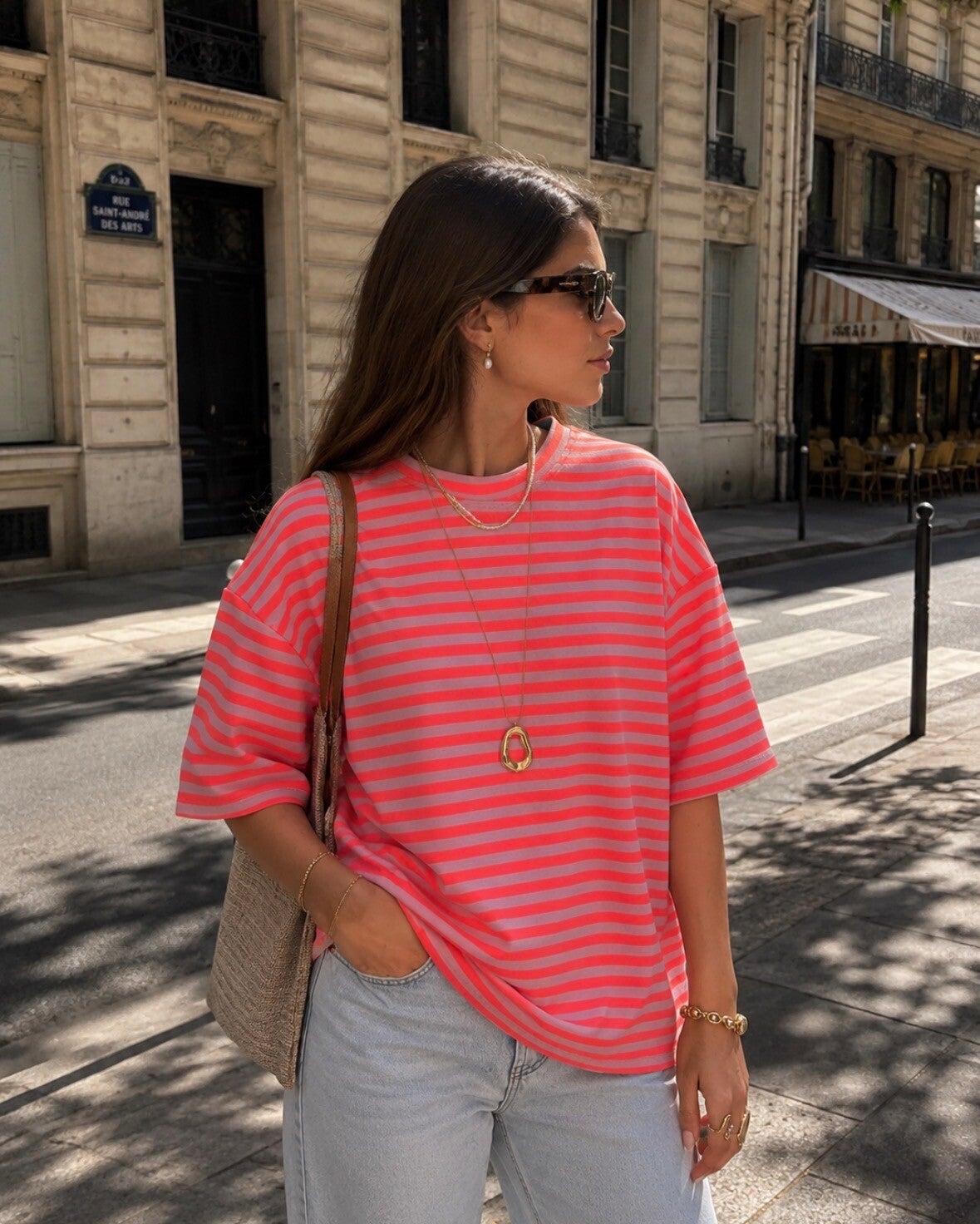 Billy Short Sleeve Orange & Rose