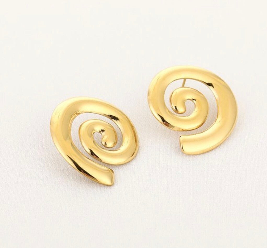 Spiral Earrings Gold