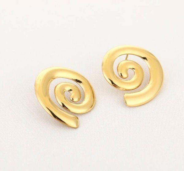 Spiral Earrings Gold