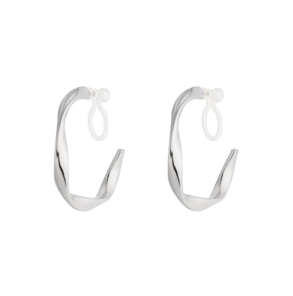 Clip Hoops Twisted Silver