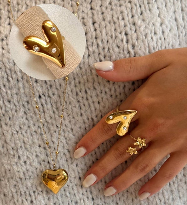 Paradise Heart Ring Gold
