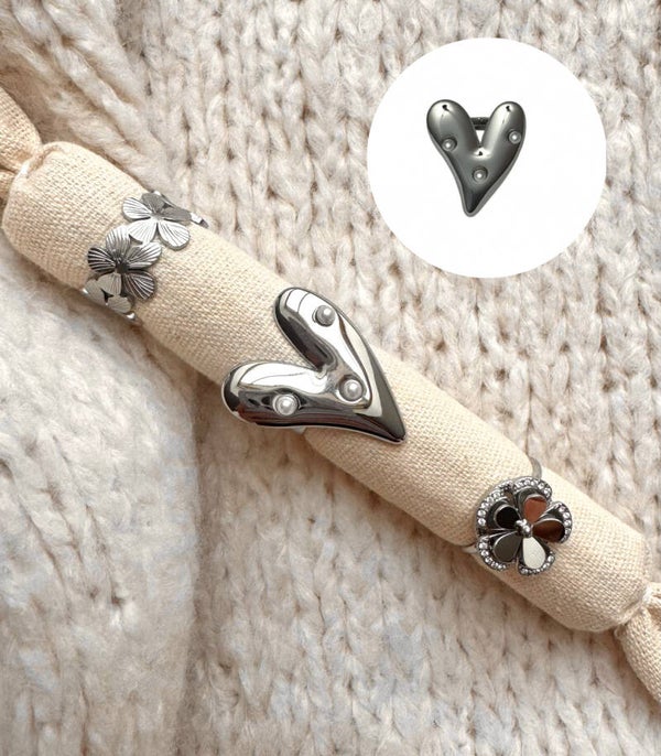 Paradise Heart Ring Silver