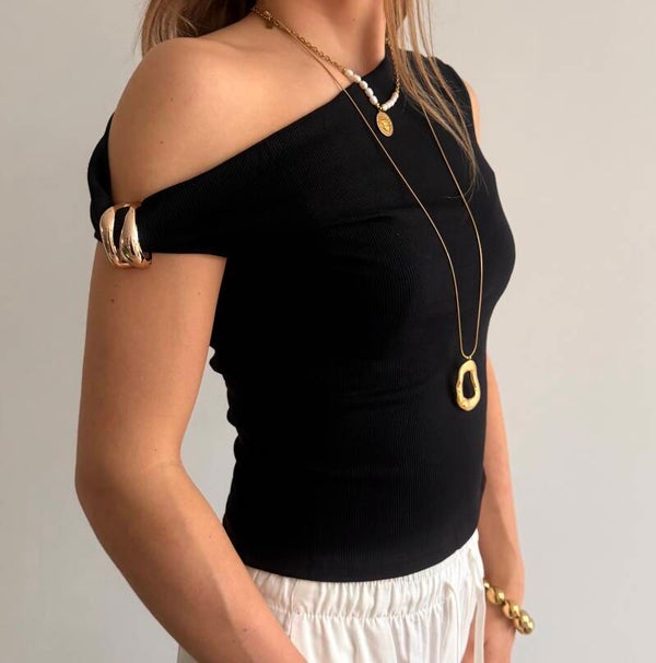 Mina Off-Shoulder Top Black