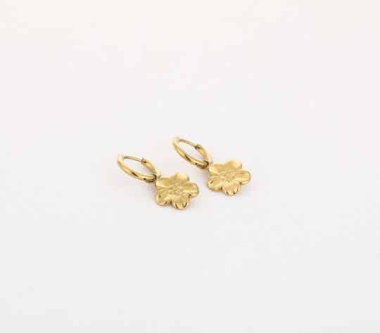 Cute Lotus Flower Earrings Gold