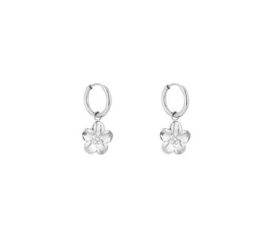 Cute Lotus Flower Earrings Silver