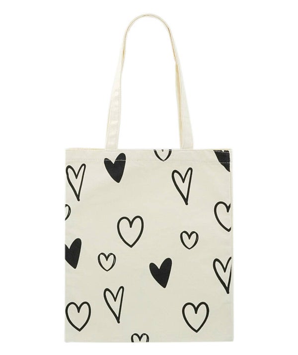 Tote Bag White Hearts
