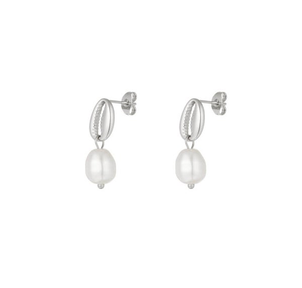 Earrings Shell and Pearl Silver