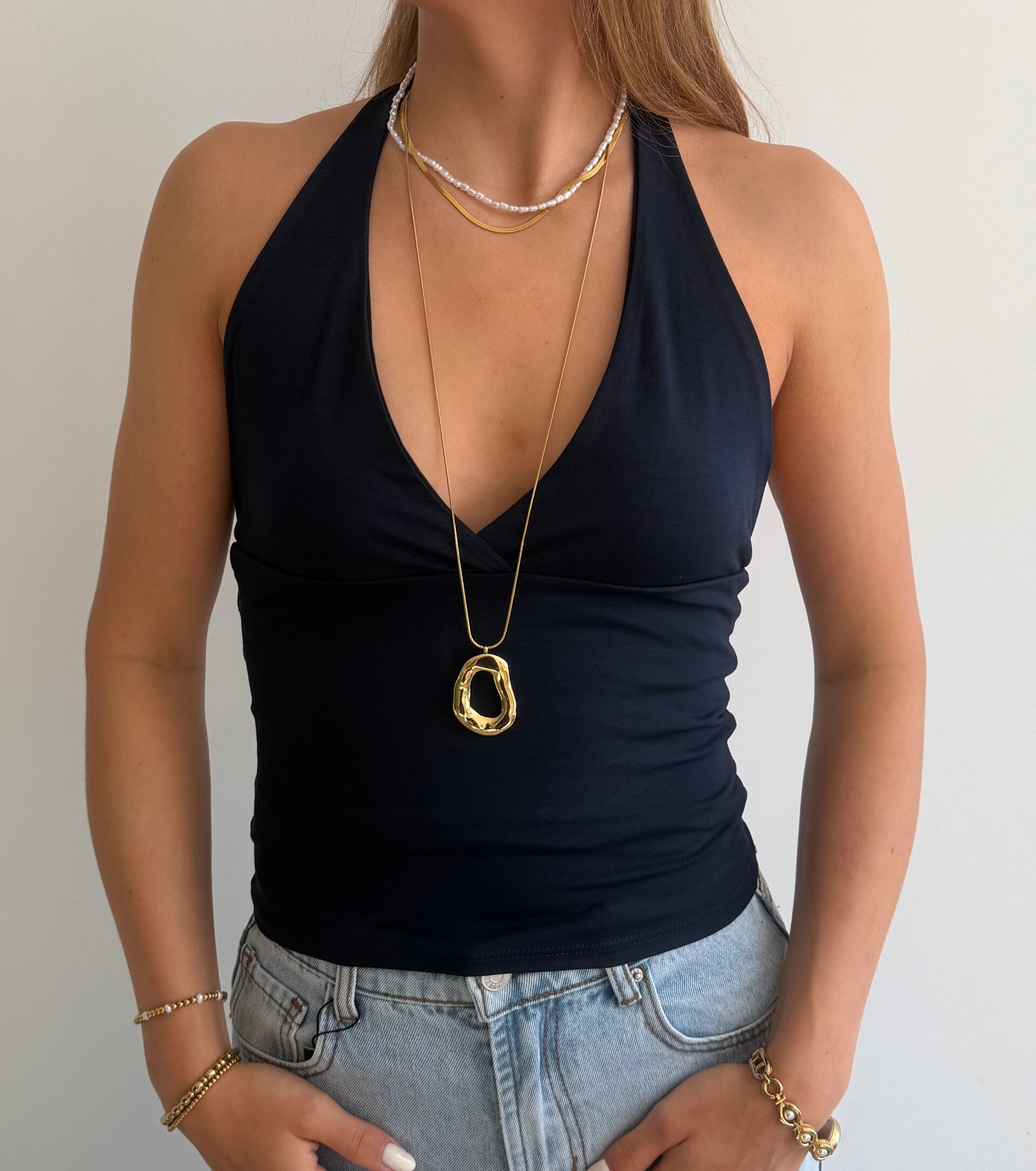 Leah Halter Top Navy