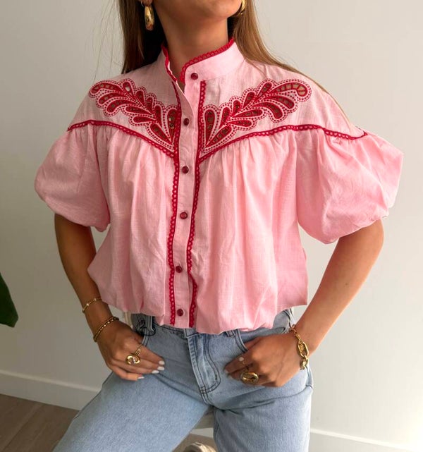 Spring Poppy Blouse Rose