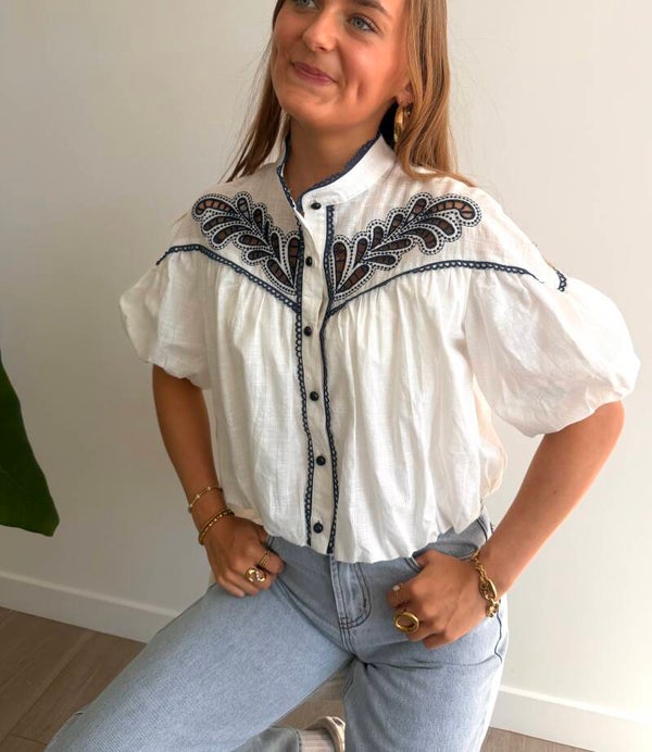 Spring Poppy Blouse Blue